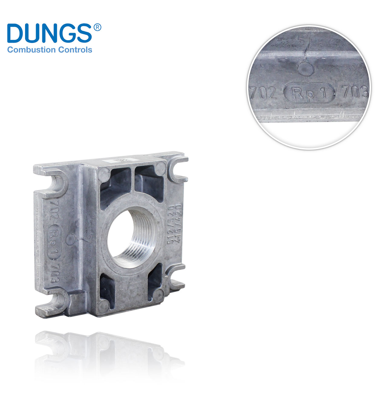 FLANGE WITH PLUG R1" FOR DMV 512/11+520/11 DUNGS