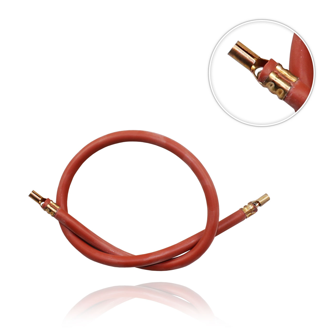 RED SILICONE CABLE AT D7mm. log 430mm. 4/4mm.