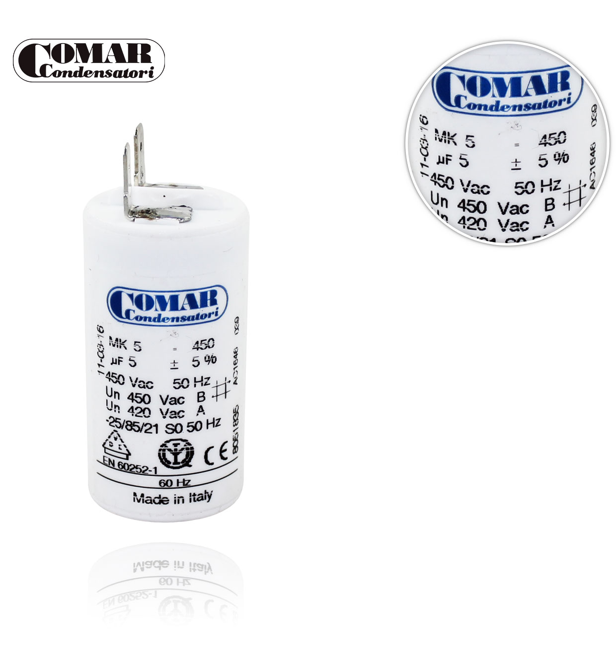 CON/ 5µF 450V WITHOUT SCREW 35x70 S.F. CAPACITOR