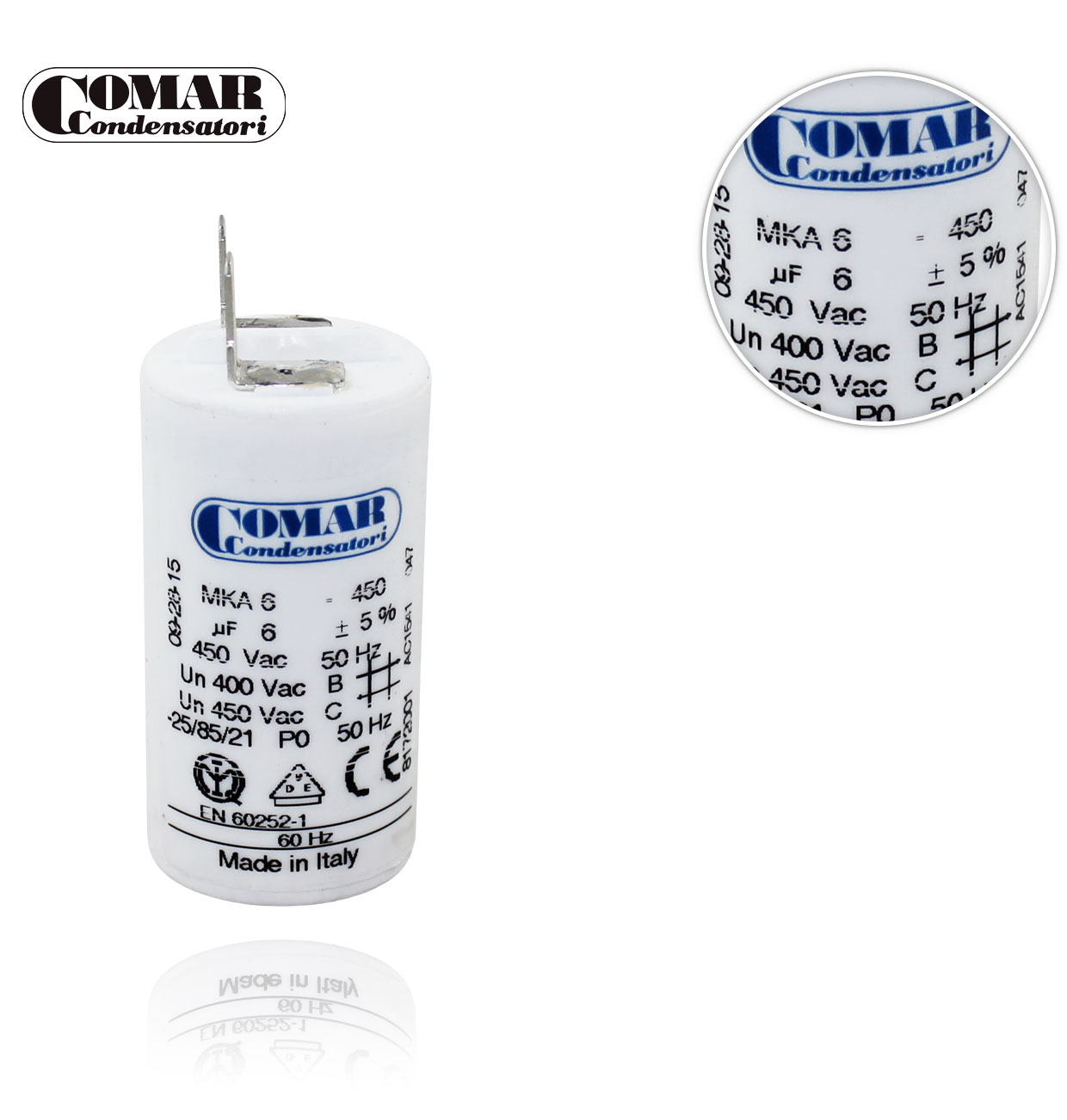 CON/ 6µF 450V WITHOUT SCREW 30x55 D.F. CAPACITOR