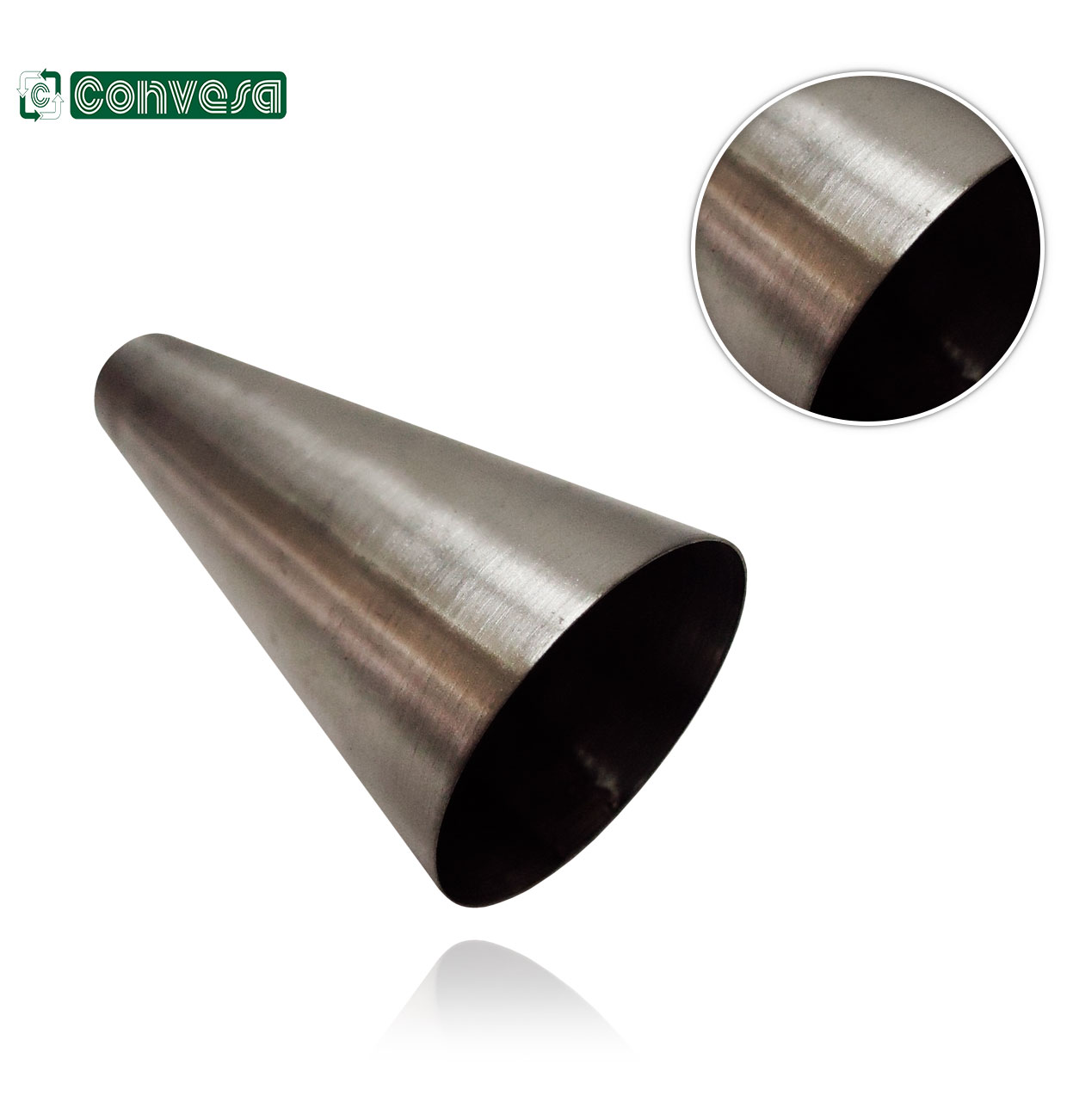 125 diameter STAINLESS STEEL TOP OUTLET CONE