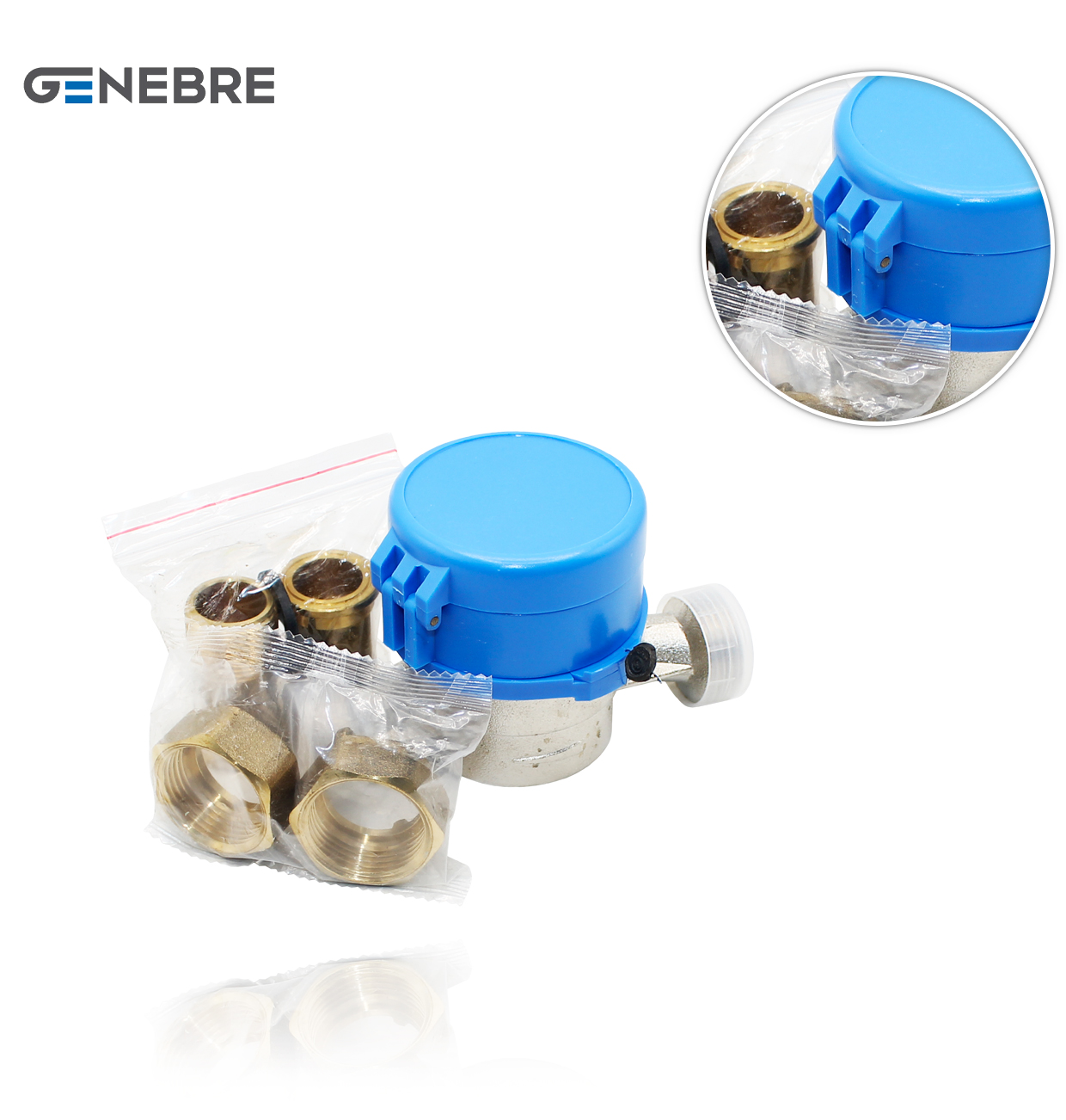 Qn.2.5 130mm MM3/4" COLD WATER METER with connectors