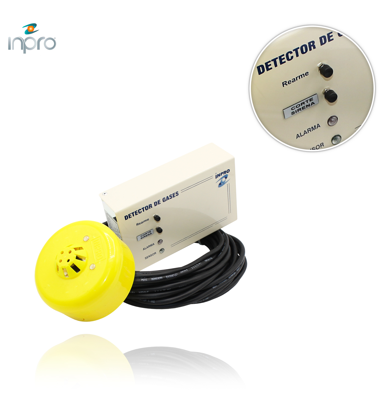 LPG -813 DETECTOR WITH MANUAL RESET, ALARM, PROBE AND 10m CABLE