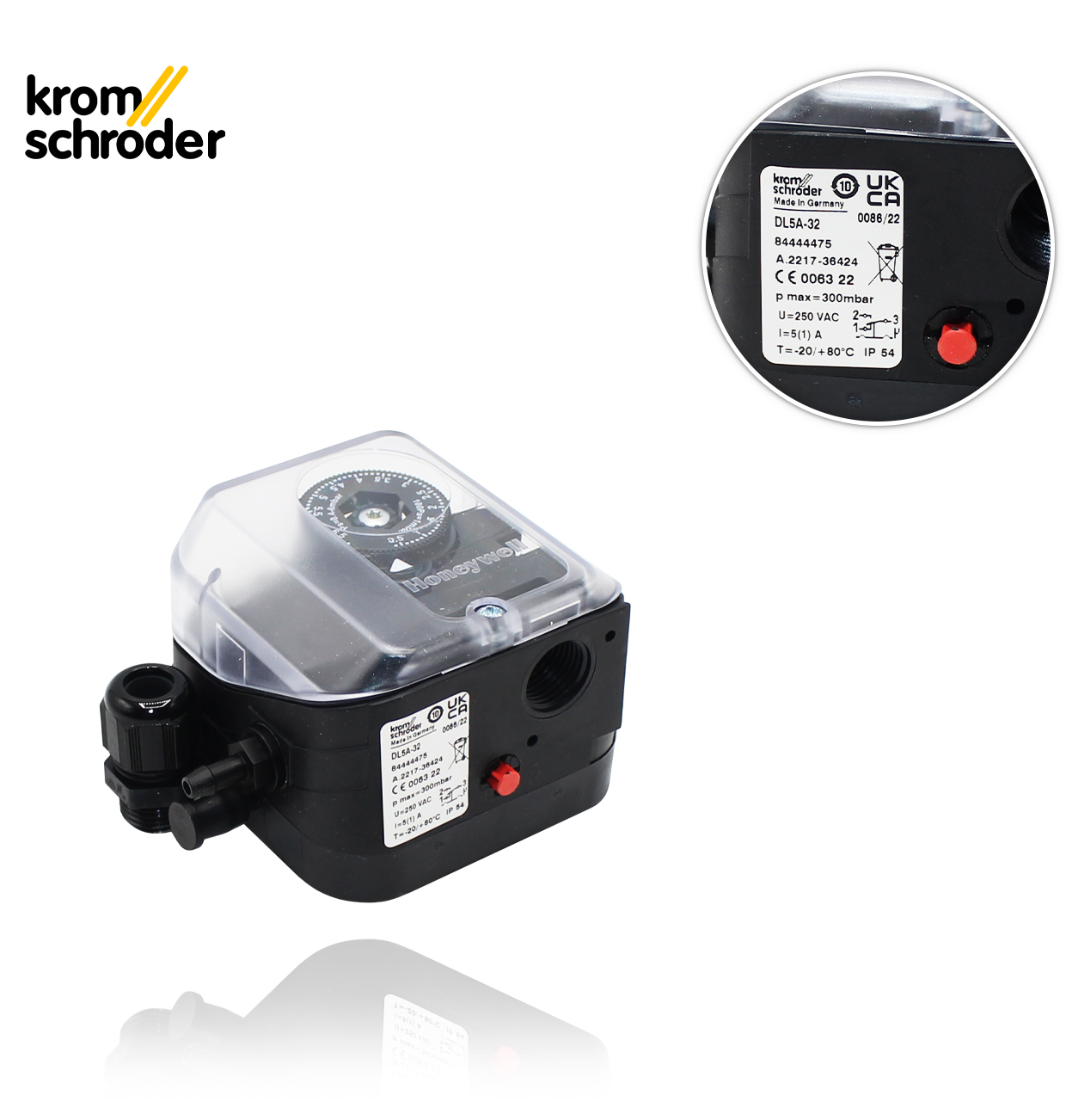 DL 5A-32 0.4-5mbar PRESSURE SWITCH with PUSH-BUTTON
