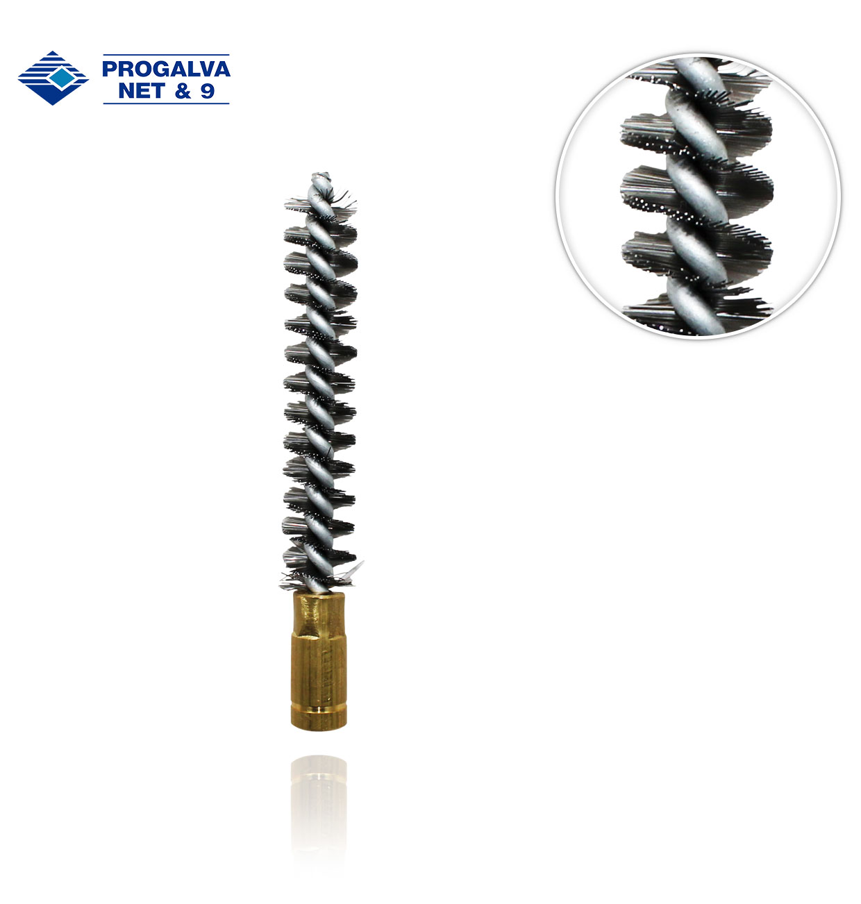 D16mm H8x125 ROUND BRUSH, TEMPERED STEEL WIRE AND GALVANISED CONNECTION TERMINAL.
