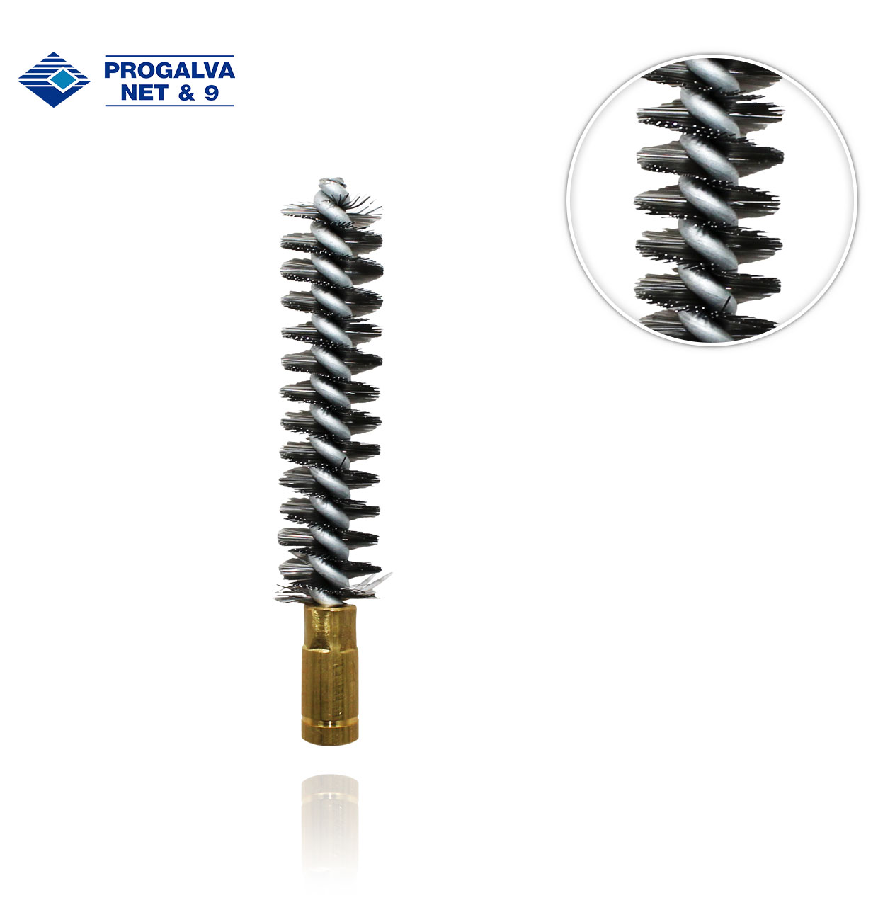 D20mm H8x125 ROUND BRUSH, TEMPERED STEEL WIRE AND GALVANISED CONNECTION TERMINAL.