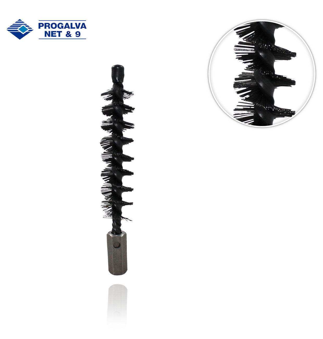 D30mm H12X175 ROUND BRUSH, TEMPERED STEEL WIRE AND GALVANISED CONNECTION TERMINAL.