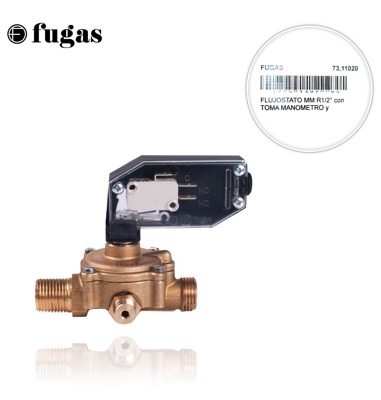 MM R1/2" FLOW SWITCH WITH MANOMETER SOCKET AND REGULATOR