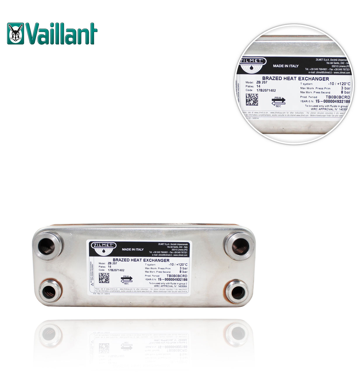 VAILLANT  064947 14 PLATE EXCHANGER