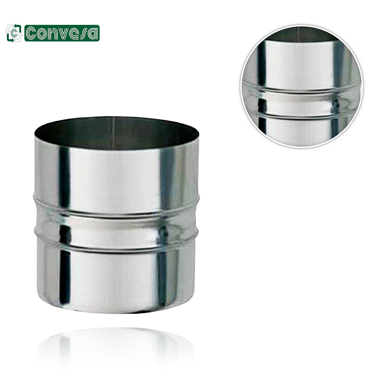 DOUBLE WALL-MOUNTED SINGLE CONNECTING SLEEVE+250 diameter STAINLESS STEEL CLAMP