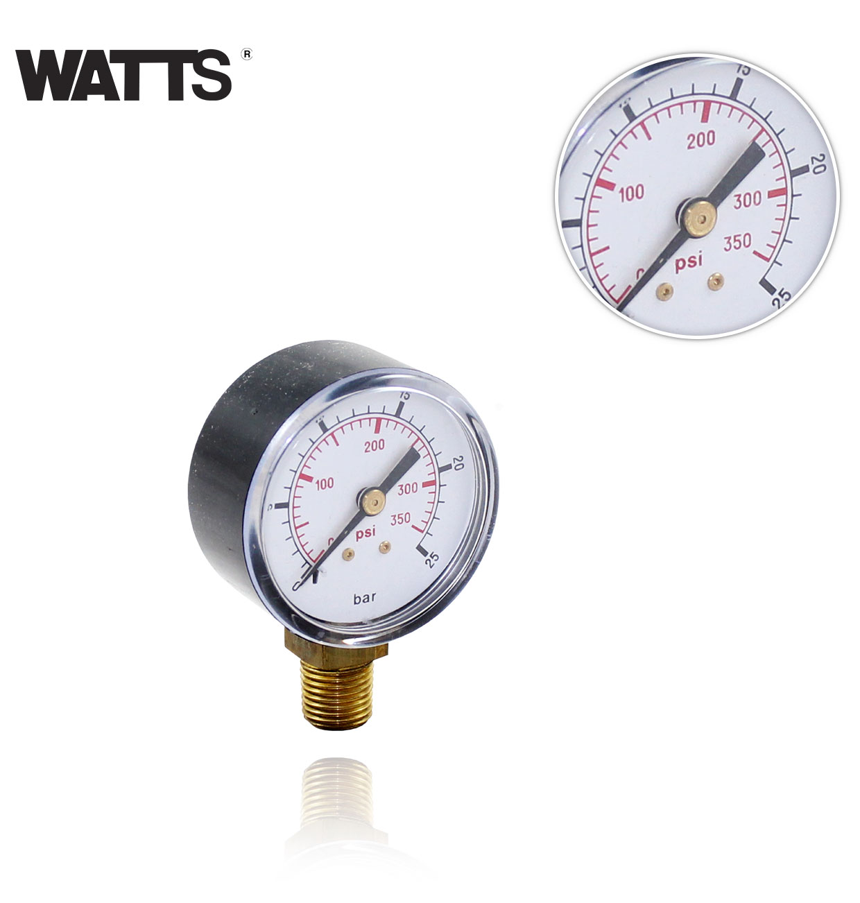 D50 0/25bar R1/4G CONICAL RADIAL MANOMETER WITH ABS