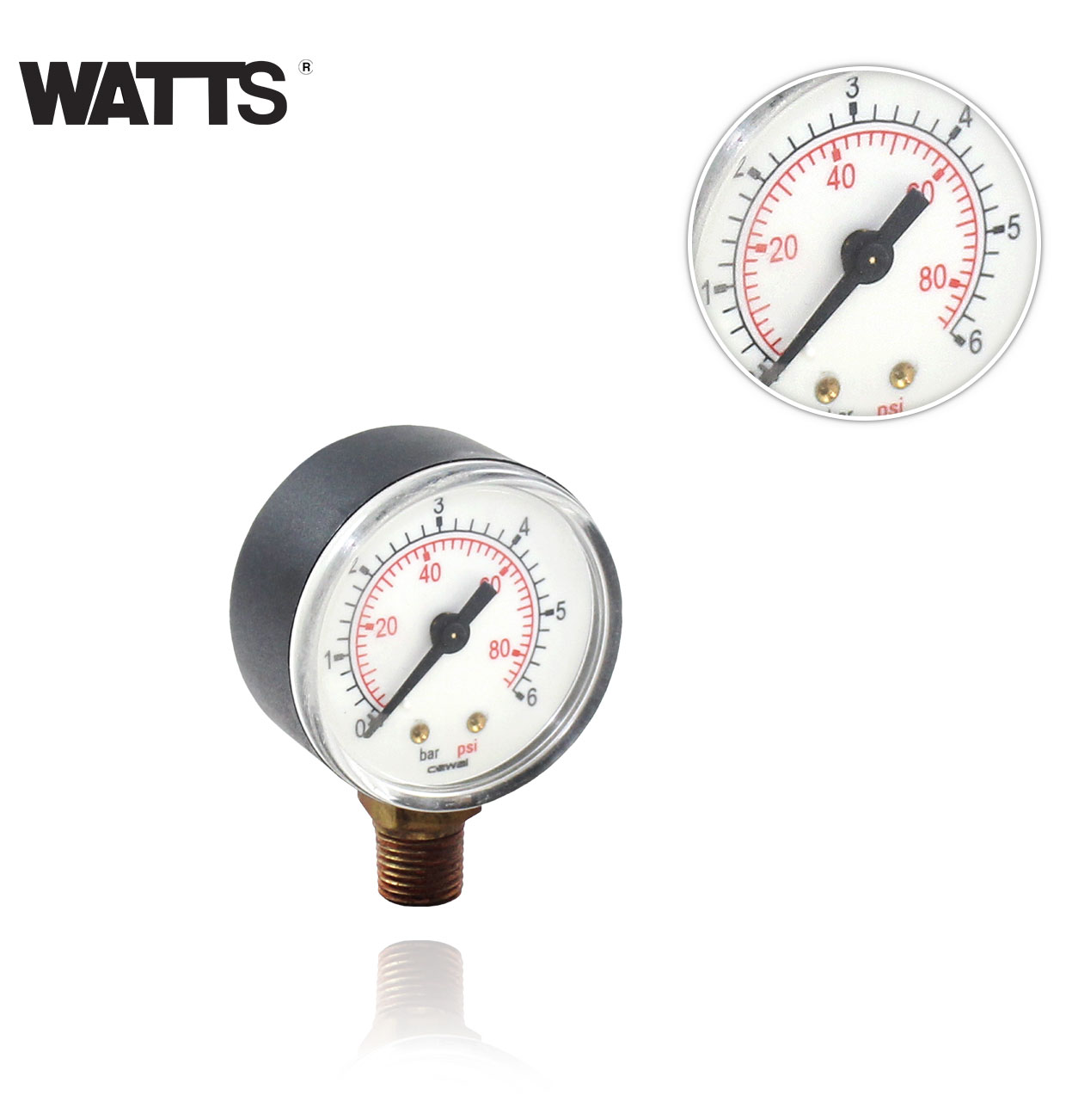 D50 0/6bar R1/4G CONICAL RADIAL MANOMETER WITH ABS
