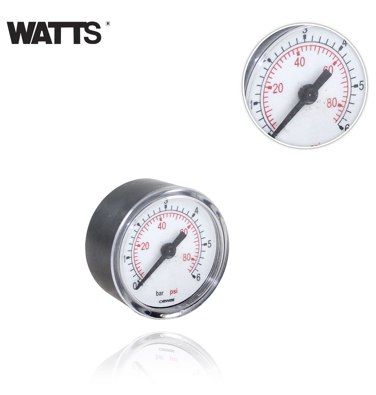 D50 0/6bar R1/8G REAR CONICAL MANOMETER WITH ABS