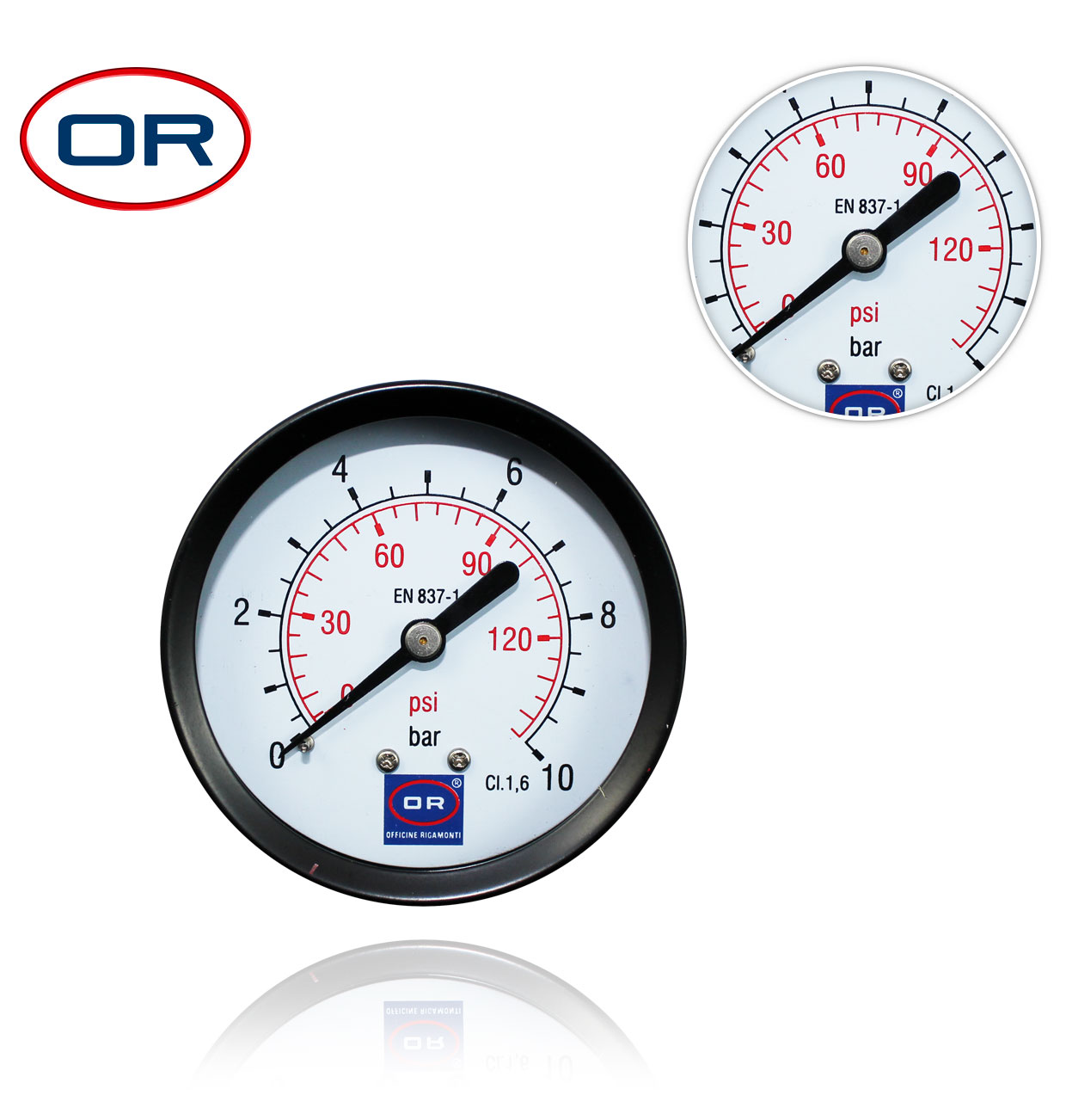 D63 0-10bar R1/4" REAR MANOMETER WITH ABS O-RING
