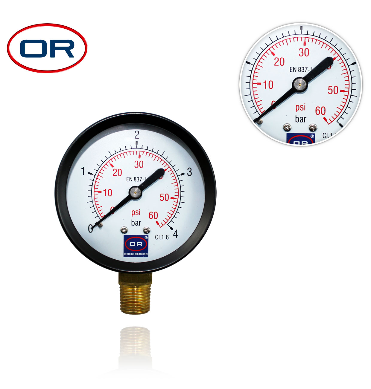 D63 0-4bar R1/4" RADIAL MANOMETER WITH ABS O-RING