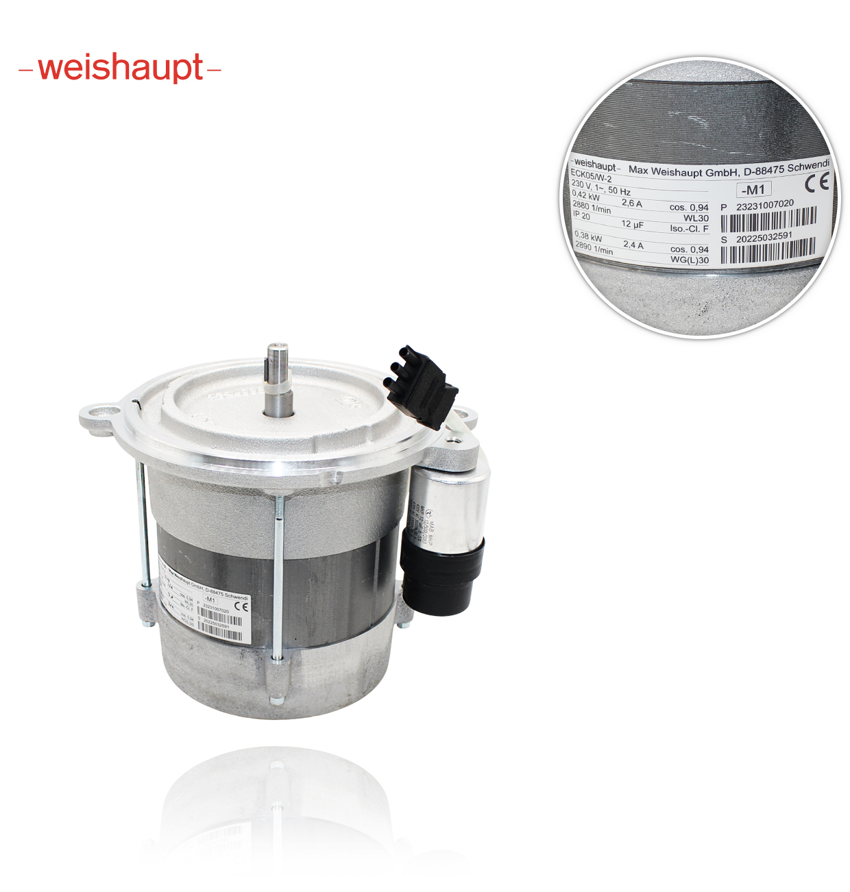 WEISHAUPT 24031007032 ECK 05/A2 230V 50Hz Kl.F IP21 MOTOR with capacitor and cable