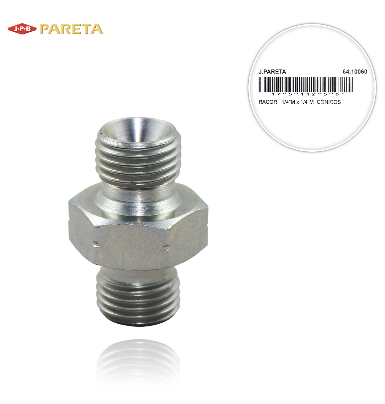 CONICAL CONNECTOR   1/4"M x 1/4"M