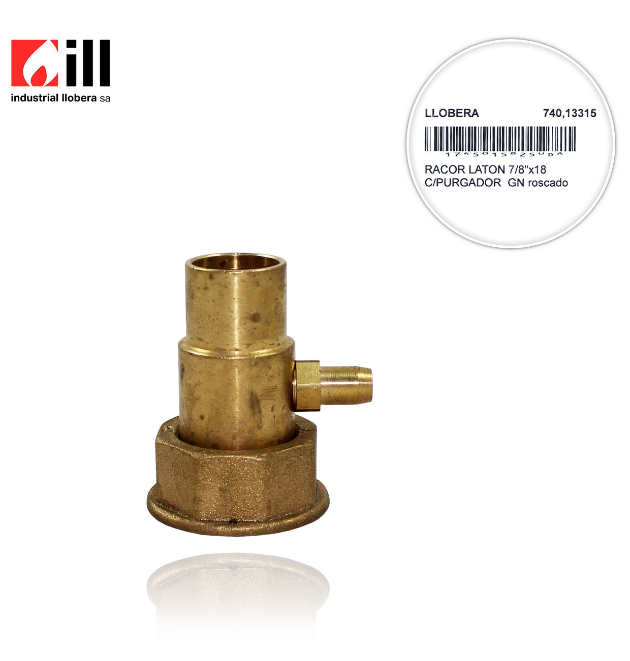 7/8"x18 BRASS FITTING WITH threaded NG PURGER