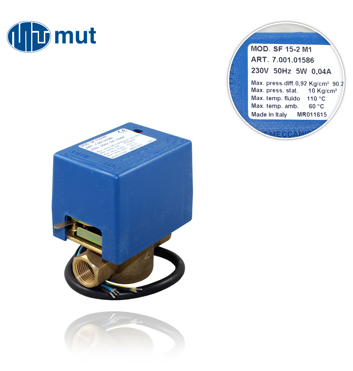 SF 15-2 M1 HH R1/2" 2-way with microswitch 230V MUT ZONE