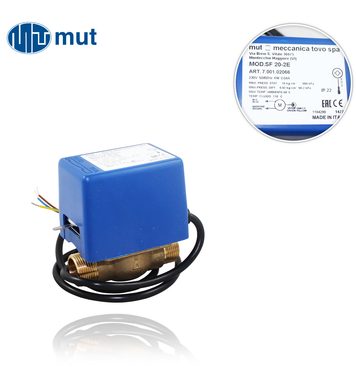 SF 20-2 E MM R3/4" 2-way MUT ZONE without 230V microswitch