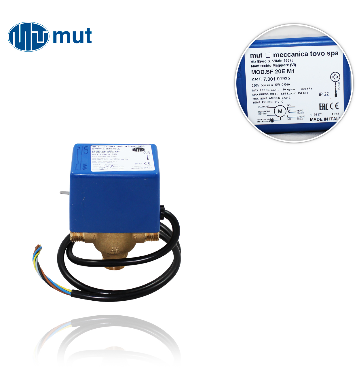 SF 20 E M1 MMM R3/4" 3-way MUT ZONE with 230V microswitch