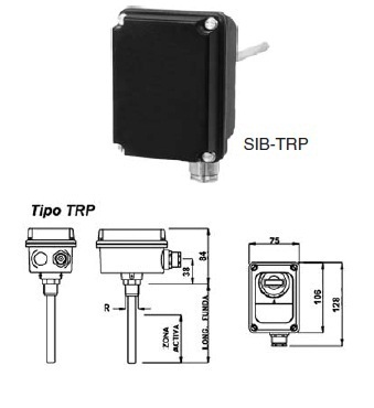 SIB-TRP 25 F001 0-120ºC 450mm IMMERSION THERMOSTAT