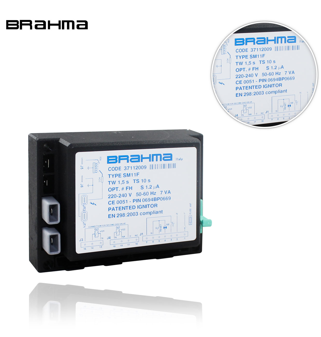 SM 11F TW1.5 TS10   1.2 22/24 FH BRAHMA MICROFLAT GAS CONTROL BOX