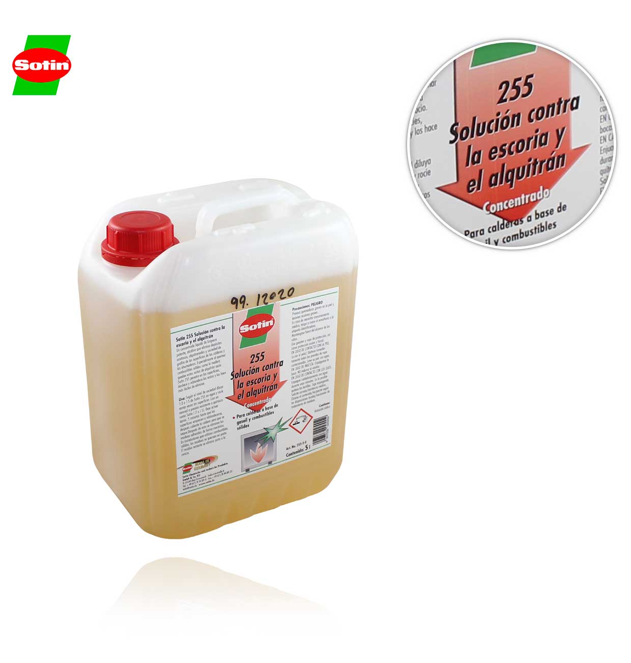 5L CONTAINER SOTIN 255 DESCALING AGENT FOR WOODEN SOOT AND TAR
