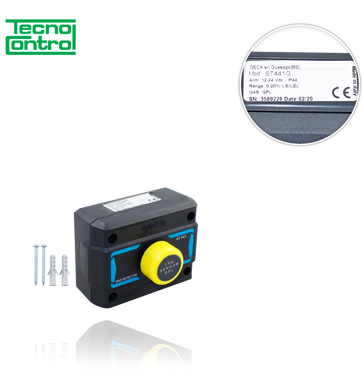 SE 192- ST441G TECNOCONTROL GAS SENSOR calibrated for LPG (KG_LPG)