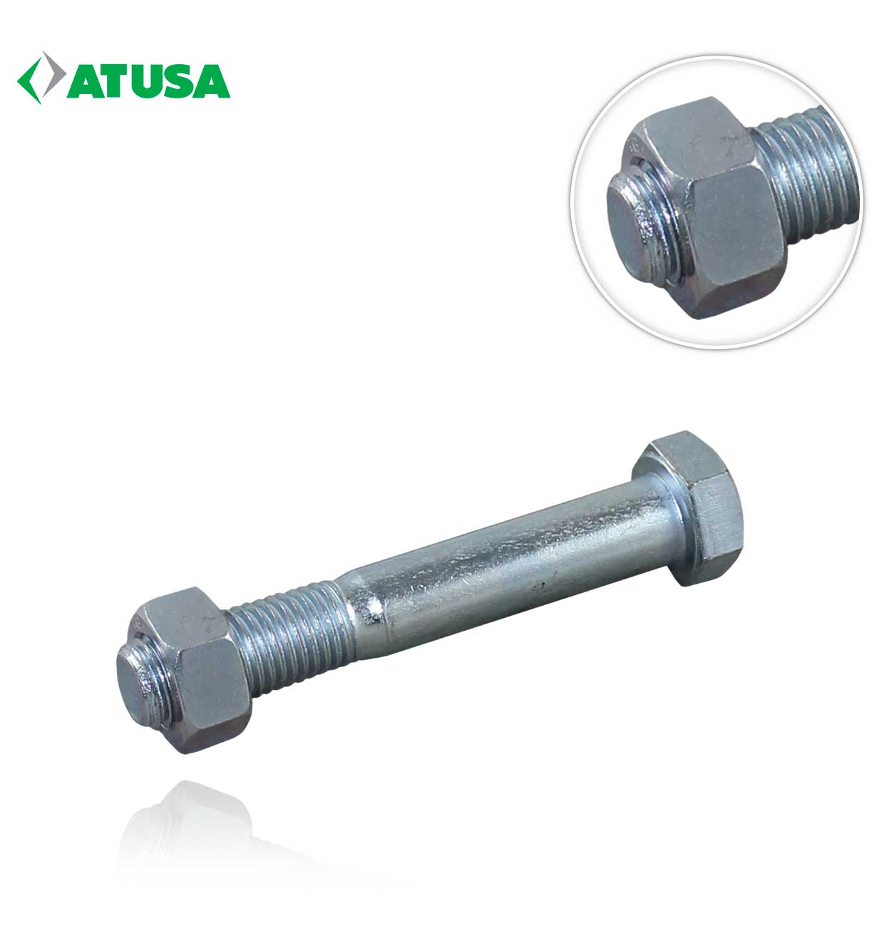 ZINC-PLATED SCREW WITH M16-100 NUT