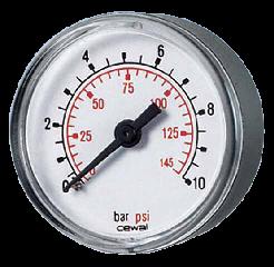 D50   -1/0bar.  R1/4G REAR CONICAL VACUUM METER WITH ABS