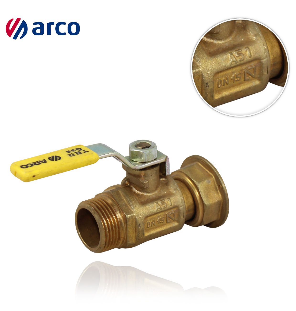 3/4" FF MIÑO LEVER VALVE for vertical gas pipe