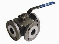 1" 3-way "T" TYPE GENEBRE BALL VALVE WITH FLANGED ENDS