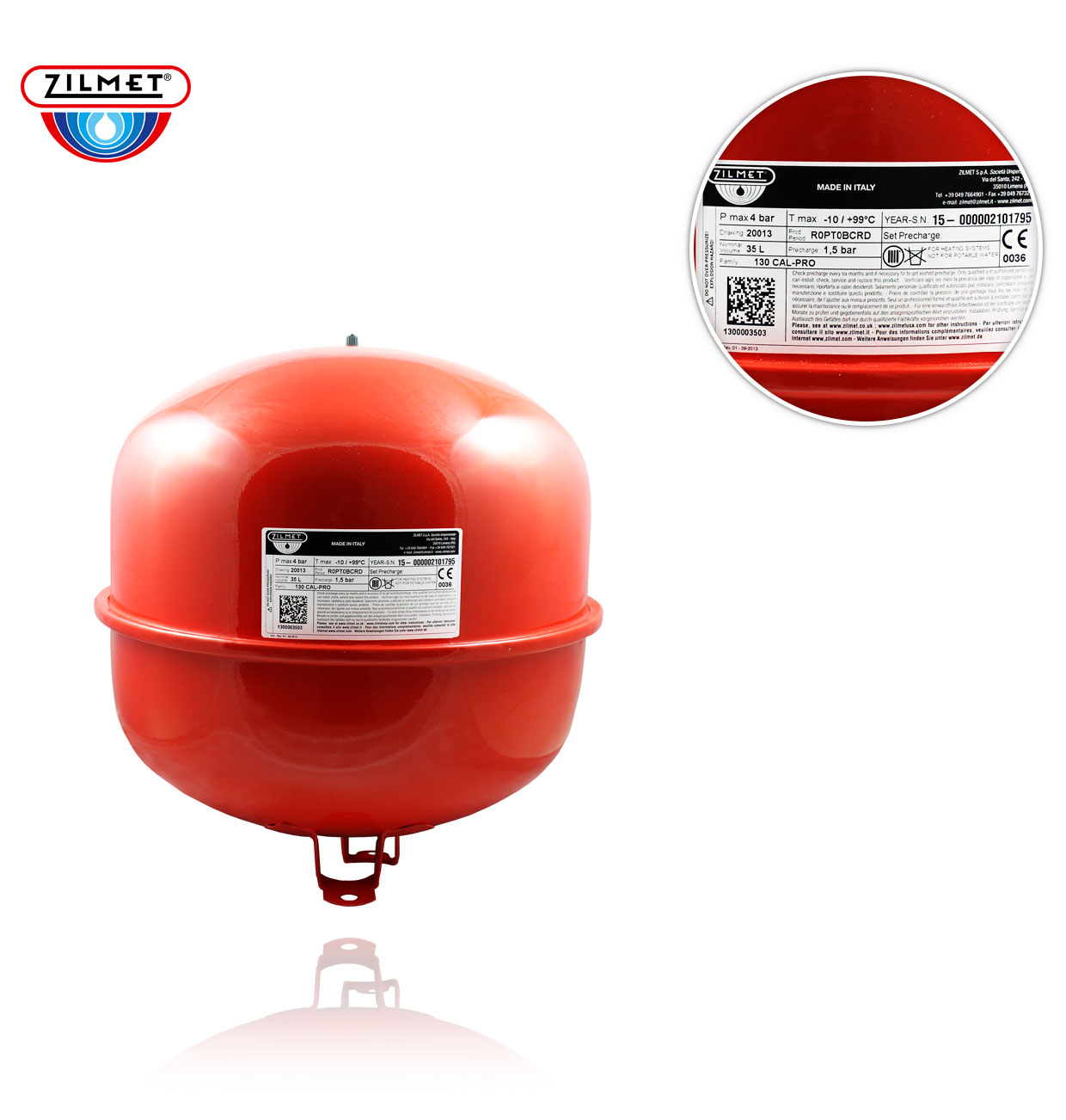 35L EXPANSION VESSEL WITH 3/4" HEATING LEGS