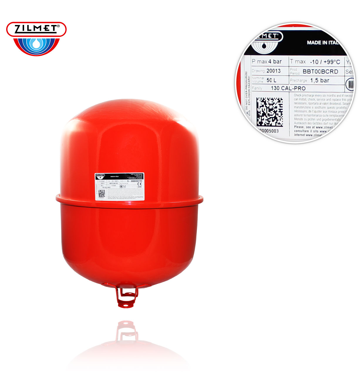 50L EXPANSION VESSEL WITH 3/4" HEATING LEGS