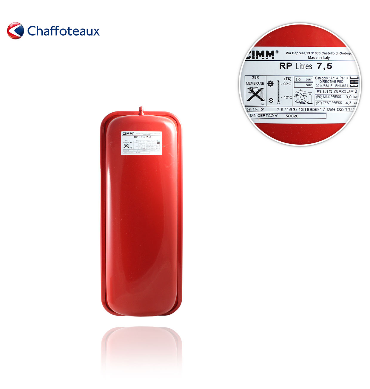 CHAFFOTEAUX 60084074 HEATING EXPANSION VESSEL