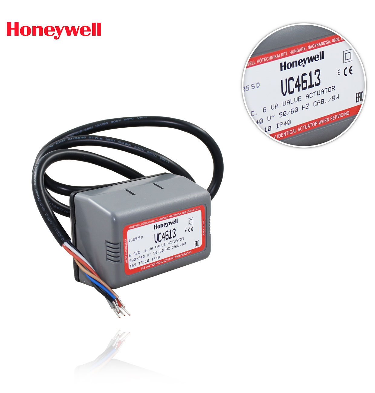 VC4613ZZ00  VC VALVE ACTUATOR-MOTOR, 230V, 2-WIRE+ COMMON, AUXILIARY CONTACT HONEYWELL