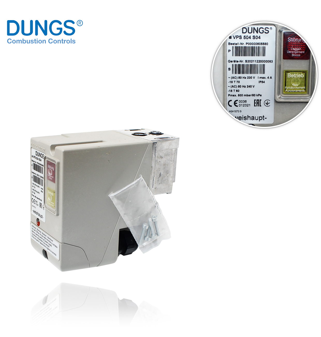 VPS 504 S04  LPG SPECIAL WEISHAUPT  AIRTIGHTNESS CONTROL DUNGS